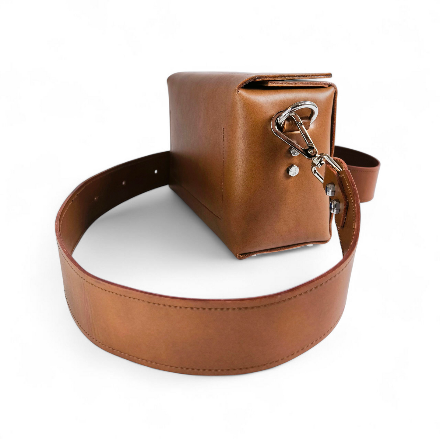 LEATHER HANDBAG "JULIA" BROWN
