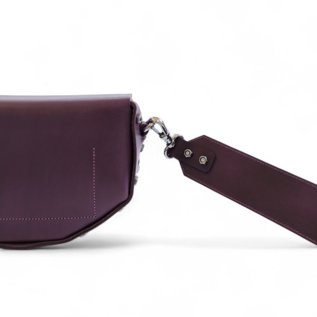 LEATHER HANDBAG "JAMIE" VIOLA