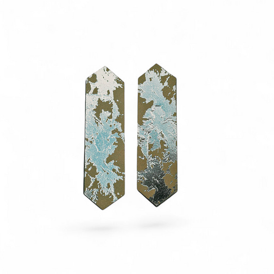 LEATHER EARRINGS JOHANNA -GREY AND SILVER