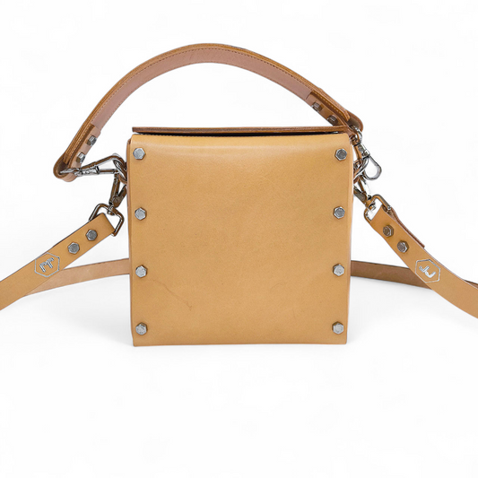 LEATHER HANDBAG "JESSICA" BEIGE