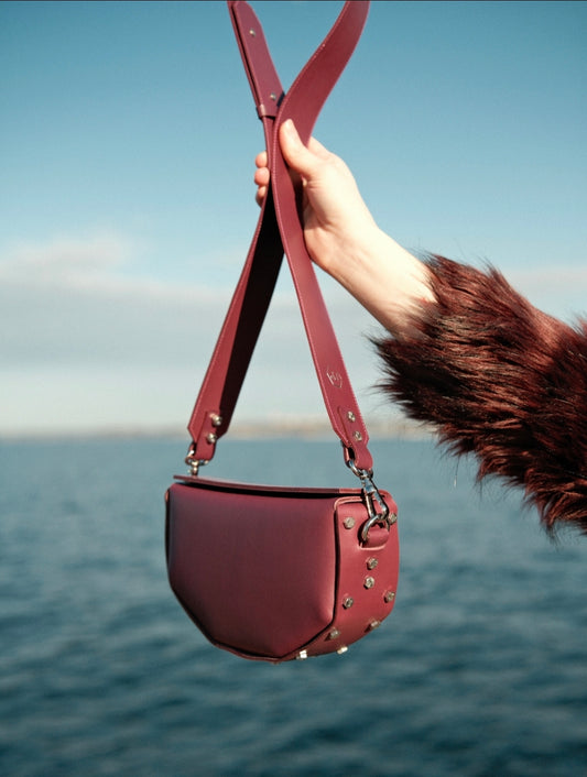 LEATHER HANDBAG "JAMIE" VIOLA
