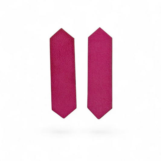 LEATHER EARRINGS JOHANNA - FUCHSIA